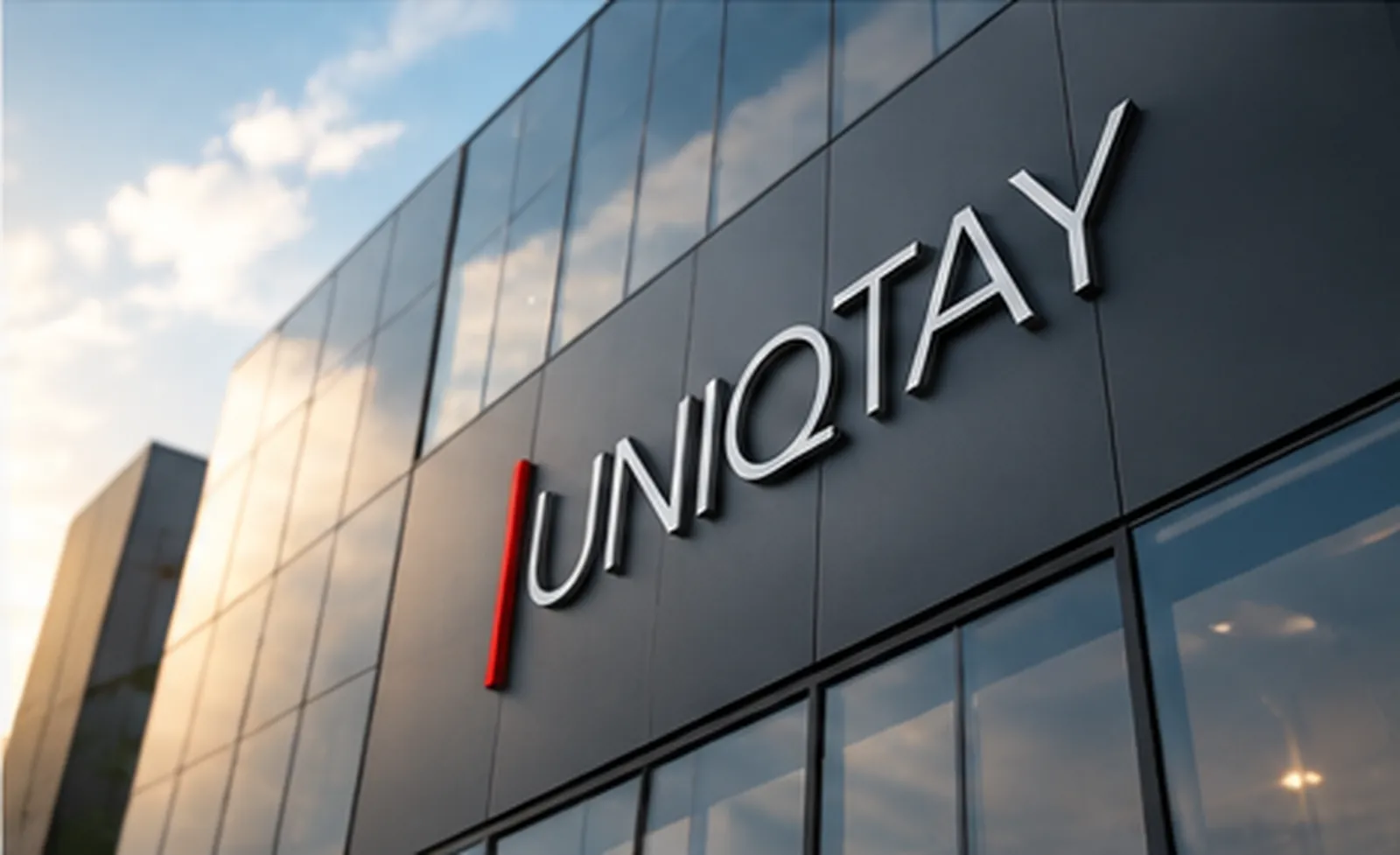 Building facade with the uniqtay lettering